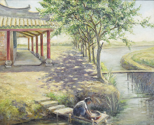 Александра Азовцева. У реки, 1952 год