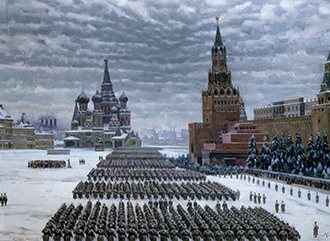К.Ф. ЮОН. Парад на Красной площади в Москве 7 ноября 1941 года. 1949
