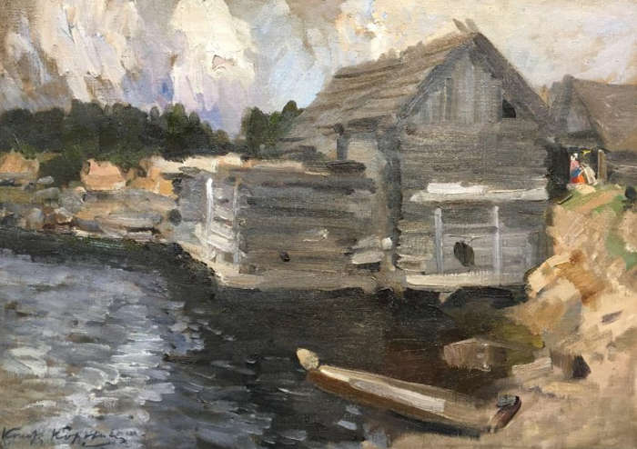 Константин Коровин. Пейзаж с мельницей. 1910-е