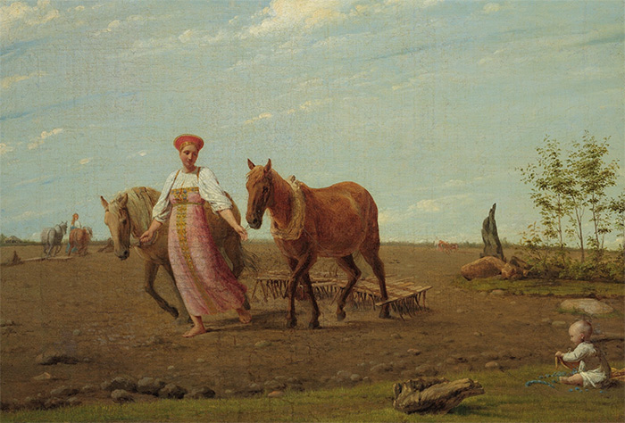 А.Г. Венецианов. На пашне. Весна. Первая половина 1820-х. Государственная Третьяковская галерея. Фрагмент